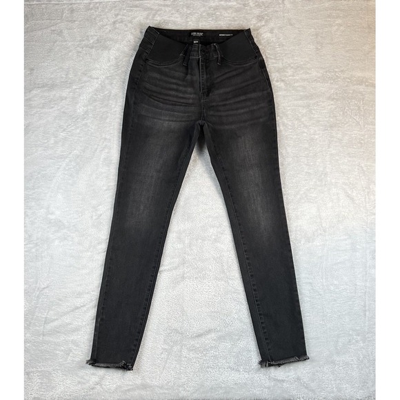 Judy Blue Jeans Womens 9/29 Black Maternity Skinny Fit Distressed Denim Stretch - Picture 1 of 11